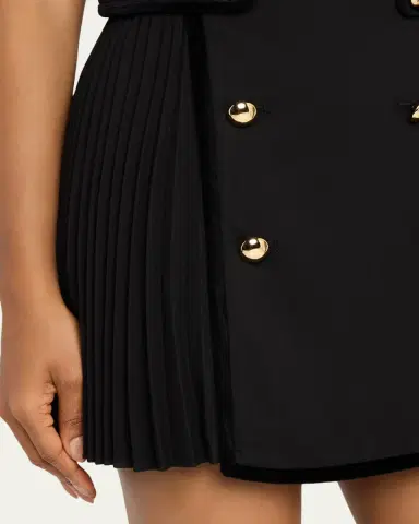 SIMKHAI Doria Short-Sleeve Velvet-Trim Mini Dress | Thumbnail 5 SIMKHAI Doria Short-Sleeve Velvet-Trim Mini Dress | Thumbnail 5
