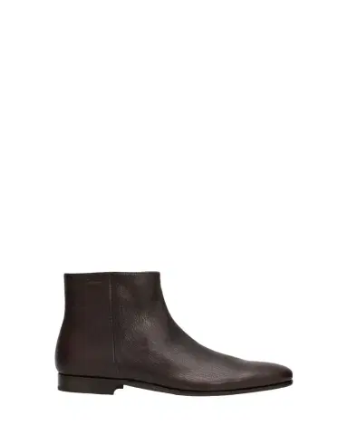Prada Men's Leather Embossed-Logo Zipped Ankle Boots | Thumbnail 1 Prada Men's Leather Embossed-Logo Zipped Ankle Boots | Thumbnail 1