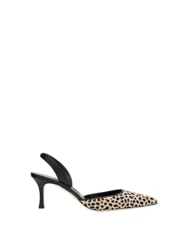 Manolo Blahnik 70mm Carolyne Calf Hair Slingback Pumps | Thumbnail 1 Manolo Blahnik 70mm Carolyne Calf Hair Slingback Pumps | Thumbnail 1