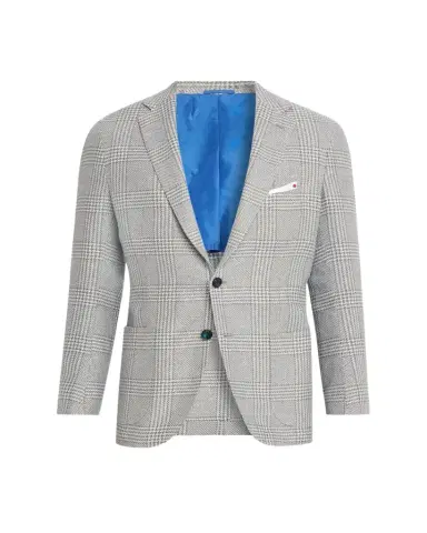 Kiton Men's Cashmere and Linen Houndstooth Check Sport Coat | Thumbnail 1 Kiton Men's Cashmere and Linen Houndstooth Check Sport Coat | Thumbnail 1
