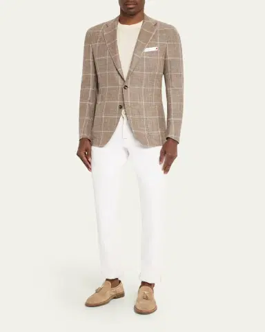 Kiton Men's Cashmere, Wool and Silk Windowpane Sport Coat | Thumbnail 2 Kiton Men's Cashmere, Wool and Silk Windowpane Sport Coat | Thumbnail 2