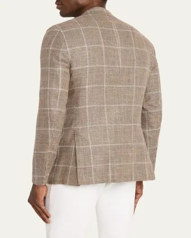 Kiton Men's Cashmere, Wool and Silk Windowpane Sport Coat | Thumbnail 3 Kiton Men's Cashmere, Wool and Silk Windowpane Sport Coat | Thumbnail 3