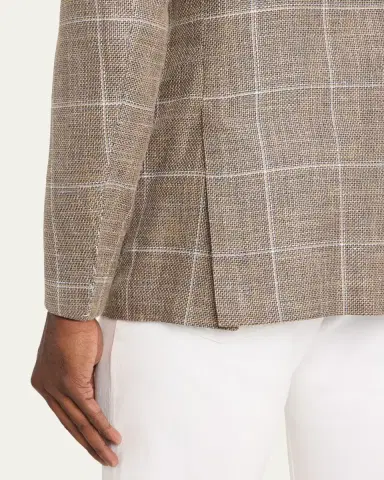 Kiton Men's Cashmere, Wool and Silk Windowpane Sport Coat | Thumbnail 5 Kiton Men's Cashmere, Wool and Silk Windowpane Sport Coat | Thumbnail 5