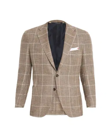 Kiton Men's Cashmere, Wool and Silk Windowpane Sport Coat | Thumbnail 1 Kiton Men's Cashmere, Wool and Silk Windowpane Sport Coat | Thumbnail 1