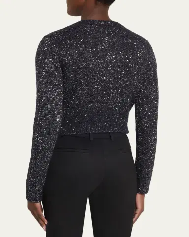 Erdem Crystal Embellished Paillette Knit Crop Cardigan | Thumbnail 3 Erdem Crystal Embellished Paillette Knit Crop Cardigan | Thumbnail 3