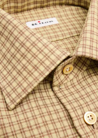 Kiton Men's Linen-Blend Plaid Button-Down Shirt | Thumbnail 2 Kiton Men's Linen-Blend Plaid Button-Down Shirt | Thumbnail 2