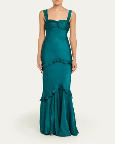 Saloni Selma Sleeveless Satin Dress | Thumbnail 2 Saloni Selma Sleeveless Satin Dress | Thumbnail 2