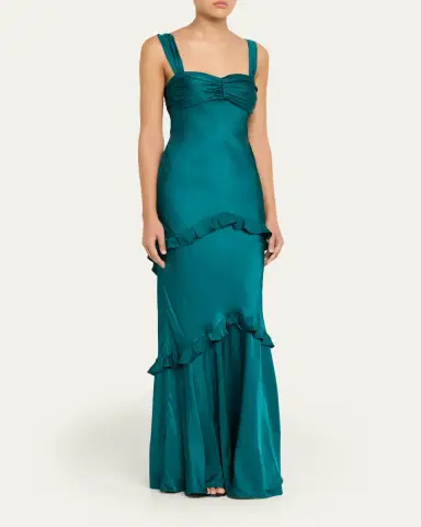 Saloni Selma Sleeveless Satin Dress | Thumbnail 4 Saloni Selma Sleeveless Satin Dress | Thumbnail 4