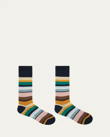 Paul Smith Men's Marek Color-Block Cotton Crew Socks | Thumbnail 3 Paul Smith Men's Marek Color-Block Cotton Crew Socks | Thumbnail 3
