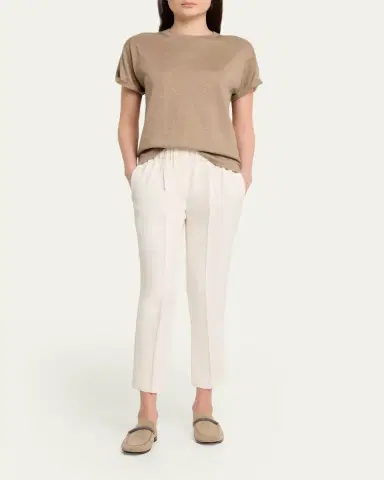 Brunello Cucinelli Crepe Cady Slim-Leg Ankle Pull-On Pants | Thumbnail 6 Brunello Cucinelli Crepe Cady Slim-Leg Ankle Pull-On Pants | Thumbnail 6
