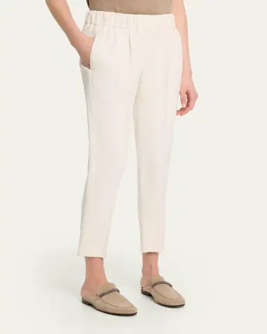 Brunello Cucinelli Crepe Cady Slim-Leg Ankle Pull-On Pants | Thumbnail 8 Brunello Cucinelli Crepe Cady Slim-Leg Ankle Pull-On Pants | Thumbnail 8