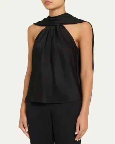 Simkhai Scarlett Satin Cape Top | Thumbnail 4 Simkhai Scarlett Satin Cape Top | Thumbnail 4