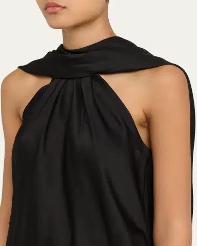 Simkhai Scarlett Satin Cape Top | Thumbnail 5 Simkhai Scarlett Satin Cape Top | Thumbnail 5