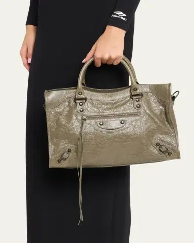 Balenciaga Le City Medium Crinkled Leather Top-Handle Bag | Thumbnail 2 Balenciaga Le City Medium Crinkled Leather Top-Handle Bag | Thumbnail 2