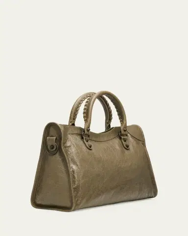 Balenciaga Le City Medium Crinkled Leather Top-Handle Bag | Thumbnail 3 Balenciaga Le City Medium Crinkled Leather Top-Handle Bag | Thumbnail 3