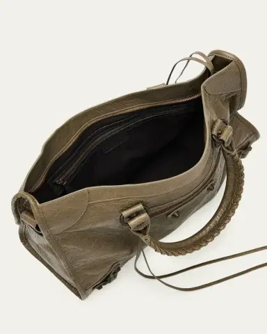 Balenciaga Le City Medium Crinkled Leather Top-Handle Bag | Thumbnail 4 Balenciaga Le City Medium Crinkled Leather Top-Handle Bag | Thumbnail 4