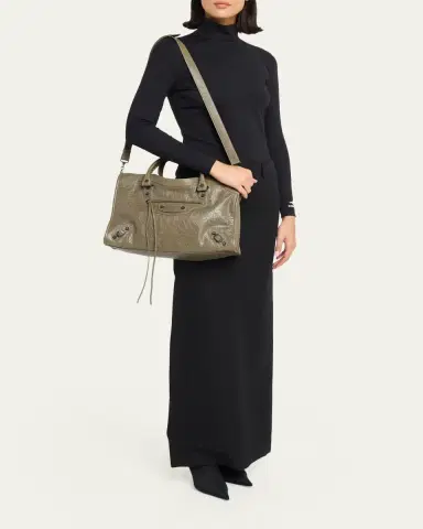 Balenciaga Le City Medium Crinkled Leather Top-Handle Bag | Thumbnail 5 Balenciaga Le City Medium Crinkled Leather Top-Handle Bag | Thumbnail 5