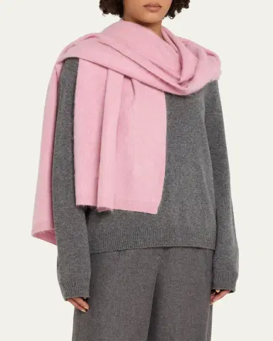 Lisa Yang Brushed Cashmere and Silk Scarf | Thumbnail 6 Lisa Yang Brushed Cashmere and Silk Scarf | Thumbnail 6