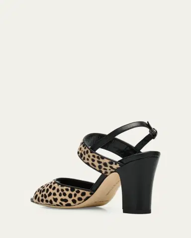 Manolo Blahnik 90mm Khiko Calf Hair Peep-Toe Slingback Sandals | Thumbnail 2 Manolo Blahnik 90mm Khiko Calf Hair Peep-Toe Slingback Sandals | Thumbnail 2