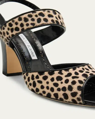Manolo Blahnik 90mm Khiko Calf Hair Peep-Toe Slingback Sandals | Thumbnail 3 Manolo Blahnik 90mm Khiko Calf Hair Peep-Toe Slingback Sandals | Thumbnail 3