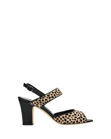 Manolo Blahnik 90mm Khiko Calf Hair Peep-Toe Slingback Sandals | Thumbnail 1 Manolo Blahnik 90mm Khiko Calf Hair Peep-Toe Slingback Sandals | Thumbnail 1