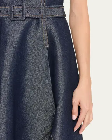 Cinq à Sept Zelda Sleeveless Glitter Denim Midi Dress | Thumbnail 5 Cinq à Sept Zelda Sleeveless Glitter Denim Midi Dress | Thumbnail 5