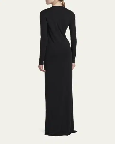 Tom Ford Slash Cutout Long-Sleeve Crepe Jersey Maxi Dress | Thumbnail 3 Tom Ford Slash Cutout Long-Sleeve Crepe Jersey Maxi Dress | Thumbnail 3