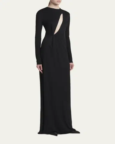 Tom Ford Slash Cutout Long-Sleeve Crepe Jersey Maxi Dress | Thumbnail 4 Tom Ford Slash Cutout Long-Sleeve Crepe Jersey Maxi Dress | Thumbnail 4