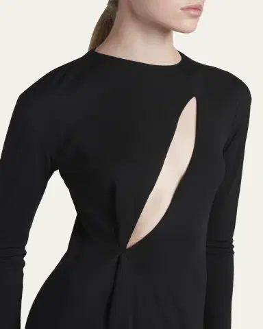 Tom Ford Slash Cutout Long-Sleeve Crepe Jersey Maxi Dress | Thumbnail 5 Tom Ford Slash Cutout Long-Sleeve Crepe Jersey Maxi Dress | Thumbnail 5