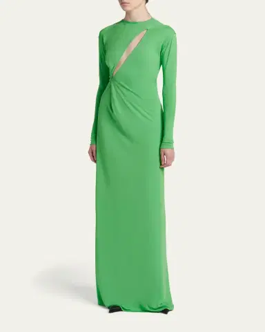 Tom Ford Slash Cutout Long-Sleeve Crepe Jersey Maxi Dress | Thumbnail 6 Tom Ford Slash Cutout Long-Sleeve Crepe Jersey Maxi Dress | Thumbnail 6