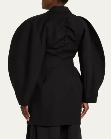 anOnlyChild Kitts Ruched Balloon-Sleeve Double-Breasted Blazer | Thumbnail 3 anOnlyChild Kitts Ruched Balloon-Sleeve Double-Breasted Blazer | Thumbnail 3