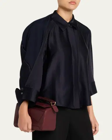 Loewe Puzzle Small Woven Top-Handle Bag in Leather | Thumbnail 2 Loewe Puzzle Small Woven Top-Handle Bag in Leather | Thumbnail 2