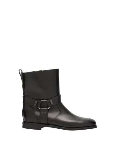 Manolo Blahnik Calica Leather Moto Ankle Booties | Thumbnail 1 Manolo Blahnik Calica Leather Moto Ankle Booties | Thumbnail 1