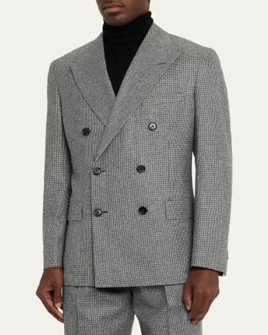 Burberry Men's Puppytooth Check Wool Tailored Jacket | Thumbnail 4 Burberry Men's Puppytooth Check Wool Tailored Jacket | Thumbnail 4