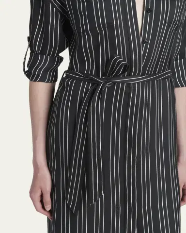 TOM FORD Striped Silk Long-Sleeve Belted Maxi Shirtdress | Thumbnail 5 TOM FORD Striped Silk Long-Sleeve Belted Maxi Shirtdress | Thumbnail 5