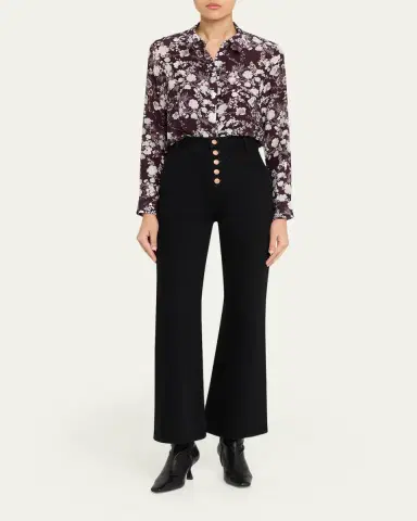 Adam Lippes Mathias Floral Silk Button-Down Shirt | Thumbnail 2 Adam Lippes Mathias Floral Silk Button-Down Shirt | Thumbnail 2