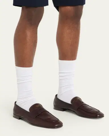 Prada Men's Goat Leather Penny Loafers | Thumbnail 2 Prada Men's Goat Leather Penny Loafers | Thumbnail 2