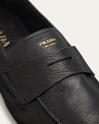 Prada Men's Goat Leather Penny Loafers | Thumbnail 10 Prada Men's Goat Leather Penny Loafers | Thumbnail 10