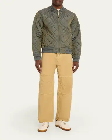 Burberry Men's Rakewood Micro Check-Stitch Bomber Jacket | Thumbnail 2 Burberry Men's Rakewood Micro Check-Stitch Bomber Jacket | Thumbnail 2