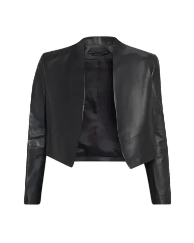 Alice + Olivia New Harvey Leather Open-Front Jacket | Thumbnail 1 Alice + Olivia New Harvey Leather Open-Front Jacket | Thumbnail 1