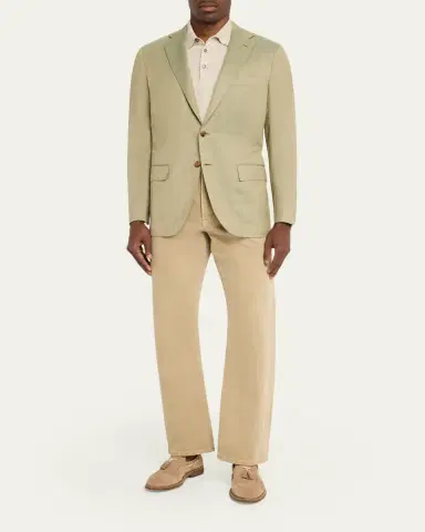 Kiton Men's Cashmere Herringbone Single-Breasted Sport Coat | Thumbnail 2 Kiton Men's Cashmere Herringbone Single-Breasted Sport Coat | Thumbnail 2