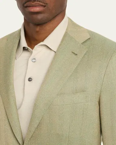 Kiton Men's Cashmere Herringbone Single-Breasted Sport Coat | Thumbnail 5 Kiton Men's Cashmere Herringbone Single-Breasted Sport Coat | Thumbnail 5