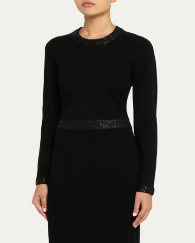 A.L.C. Marley Sequined Long-Sleeve Crop Top | Thumbnail 4 A.L.C. Marley Sequined Long-Sleeve Crop Top | Thumbnail 4