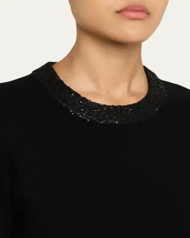 A.L.C. Marley Sequined Long-Sleeve Crop Top | Thumbnail 5 A.L.C. Marley Sequined Long-Sleeve Crop Top | Thumbnail 5