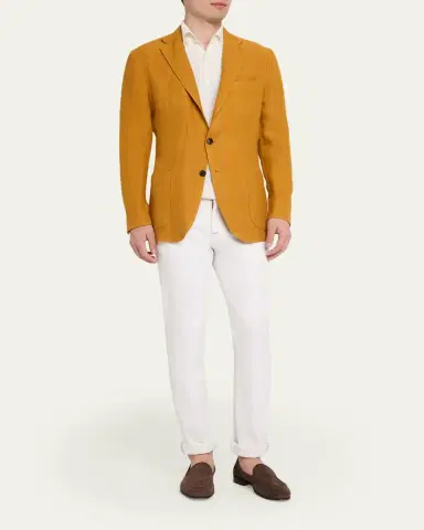 Kiton Men's Exclusive Deconstructed Linen Blazer | Thumbnail 2 Kiton Men's Exclusive Deconstructed Linen Blazer | Thumbnail 2