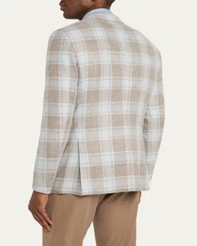 Kiton Men's Cashmere, Wool and Silk Plaid Sport Coat | Thumbnail 3 Kiton Men's Cashmere, Wool and Silk Plaid Sport Coat | Thumbnail 3