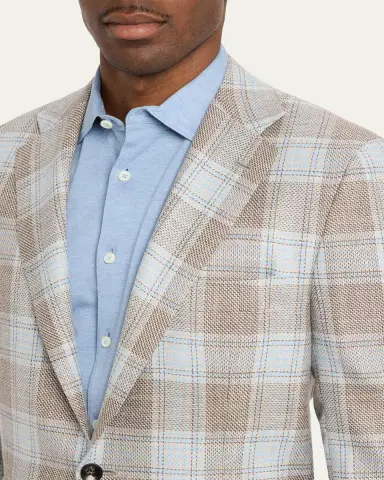 Kiton Men's Cashmere, Wool and Silk Plaid Sport Coat | Thumbnail 5 Kiton Men's Cashmere, Wool and Silk Plaid Sport Coat | Thumbnail 5