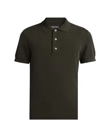 Tom Ford Men's Lyocell Pique Polo Shirt | Thumbnail 1 Tom Ford Men's Lyocell Pique Polo Shirt | Thumbnail 1