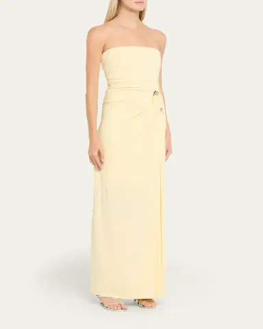 SIMKHAI Emma Draped Strapless Dress | Thumbnail 4 SIMKHAI Emma Draped Strapless Dress | Thumbnail 4