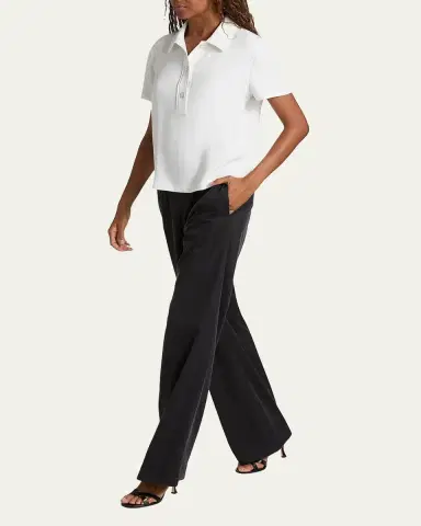 Vince Crepe Short-Sleeve Polo Shirt | Thumbnail 2 Vince Crepe Short-Sleeve Polo Shirt | Thumbnail 2
